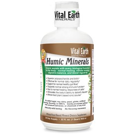Vital Earth Minerals Humic Minerals – Fulvic Acid Supplement with 70+ Trace Minerals, Electrolytes for Recovery & Balance, 32 Oz + 1 Oz Cup