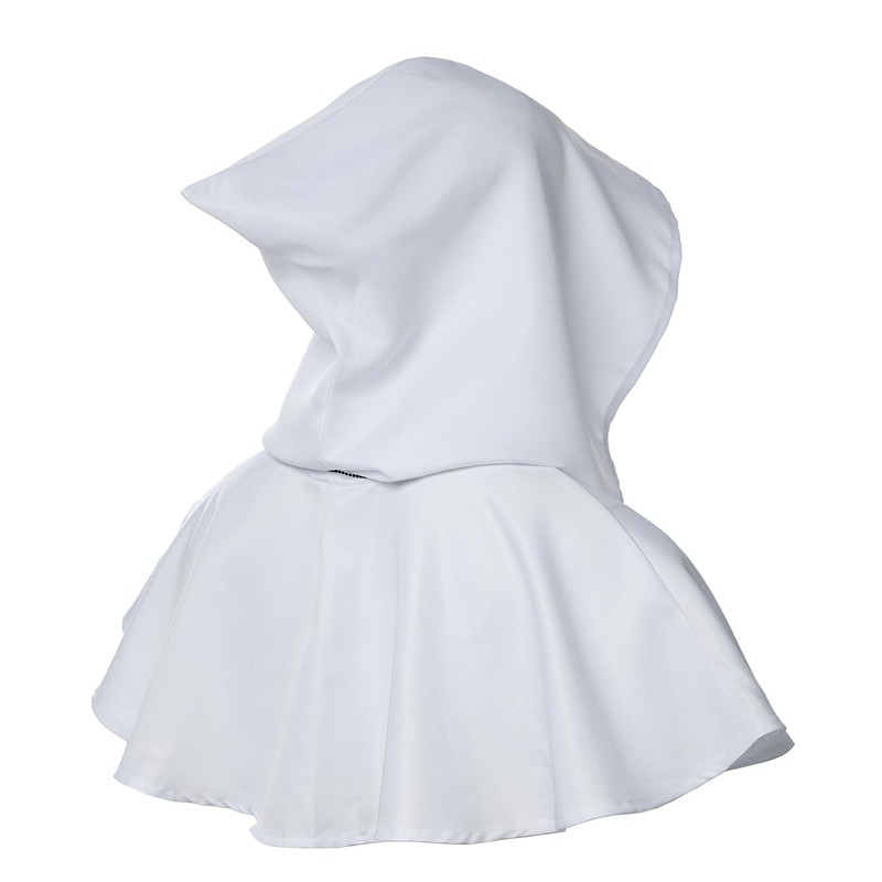 BLESSUME Medieval Hooded Cowl Cross Necklace (White)