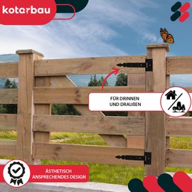 KOTARBAU® Cross Hinge T-Hinge Decorative Shutter Hinge Powder Coated Black 250 mm