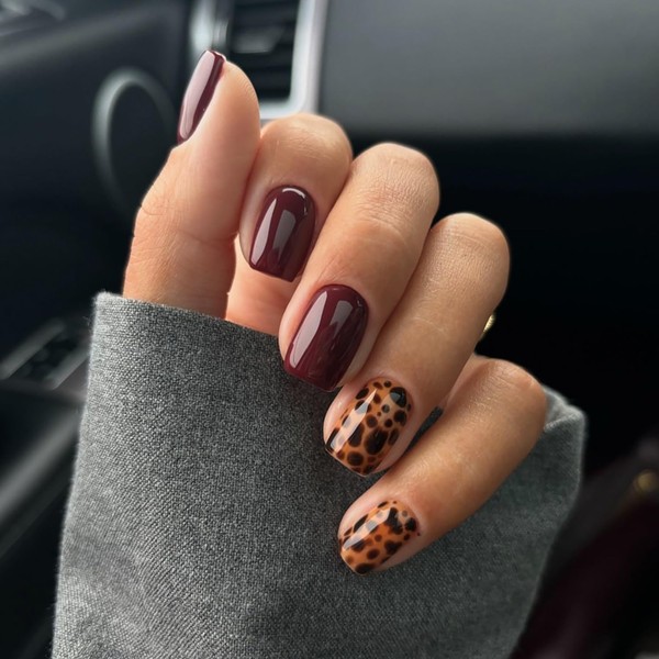 FIEONCIY Press on Nails Short Square Shaped Glossy Full Cover
