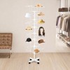 7-Tier Rotating Hat Display Rack, 35 Hooks Adjustable Metal Freestanding