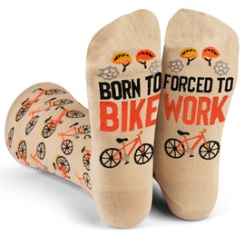 Lavley Funny Socks for Outdoor Activities Lovers and More - Novelty Gifts for Men, Women, and Teens (US, Alpha, One Size, Regular, Regular, Born to Bike)