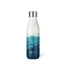 Les Artistes-Paris A-4308 Bottle'Up Thermos Flask, 500 ml, BPA-Free, Reusable, Keeps Hot for 12 Hours and Cold for 24 Hours, Stainless Steel, Surf Design