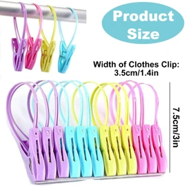 20Pcs Clothes Peg Clip Pins, Multi-Color Rope Clip Hanging Clothes line, PP Plastic Clips Hooks, Windproof Hanger Sock Clothes Drying Peg (Multicolor)