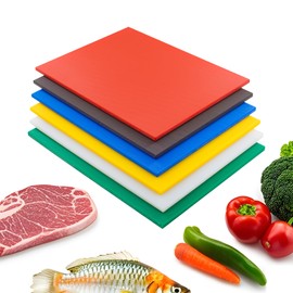 CMI Commercial Grade Cutting Board for Kitchens,Plastic Chopping Board, 18 x 24 x 1/2 Inch, Multi-Color 6 of Pack Set,NSF Certified,for Vegetable Meat or Cheese