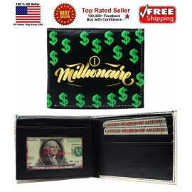 Honeywingz I am a Millionaire $$$ Leather Bi-Fold Bifold Wallet
