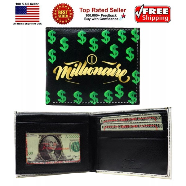 Honeywingz I am a Millionaire $$$ Leather Bi-Fold Bifold Wallet