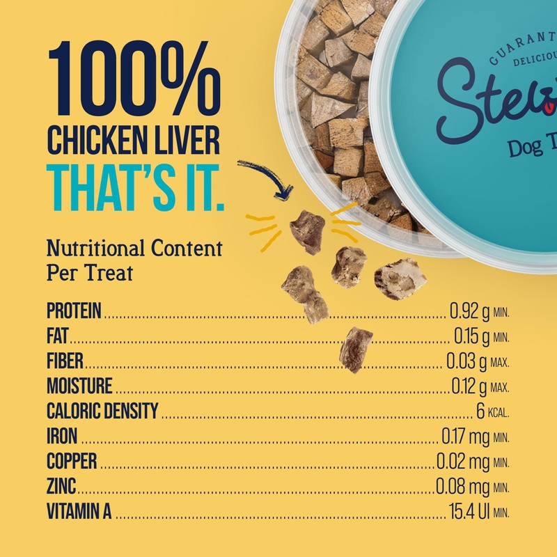 Stewart Chicken Liver Dog Treats, 3 oz, ~55 Pieces, Freeze