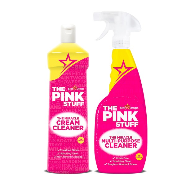 Stardrops - The Pink Stuff - Multi-Purpose Spray and Cream Cleaner Bundle (1 Multi-Purpose Spray, 1 Cream Cleaner)