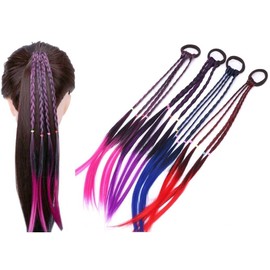 4 Colors Braid Braid Gradient Color Wig, Kids Hair Extension, Colorful Wig, Kids Hair Extension, Recital, Dance, Extension, Hip Hop, Reggae, Dancer, Hairstyle, Colorful