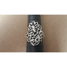 Chic-Net Silver Ring Filigree Butterfly Ring 925 Sterling Silver Women's Rings Jewellery Spirals 26 mm Wide 2 mm Thin Shiny Women Girls Finger Rings, Cubic Zirconia