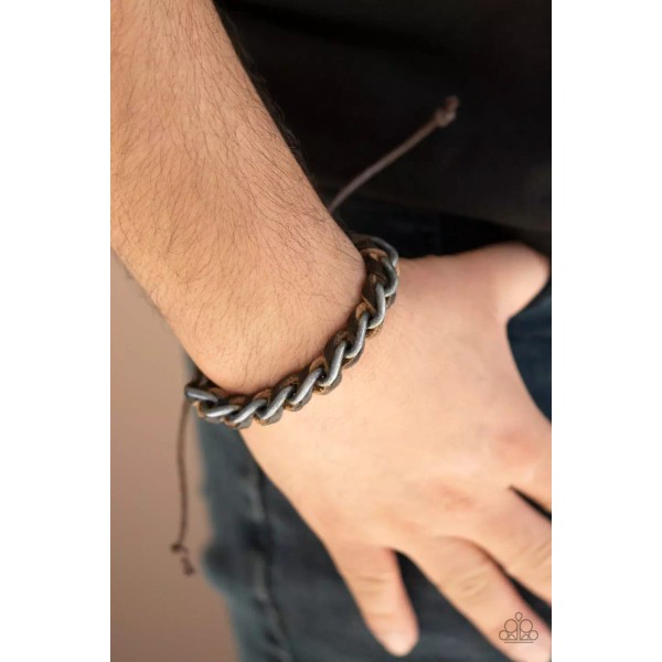 Paparazzi: Grease Monkey - Brown Bracelet