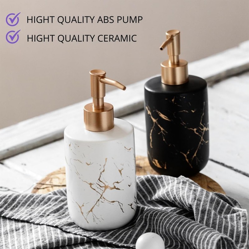 Generic Ceramic liquid soap dispenser for bathroom, 10 oz luxurious