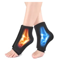 Hot and cold ankle compress, ice gel cool hot pack for swelling Soft pink (Pink)/XL