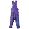 Gheri Mens Loose Fit Patchwork Printed Cotton Harem Dungarees Purple