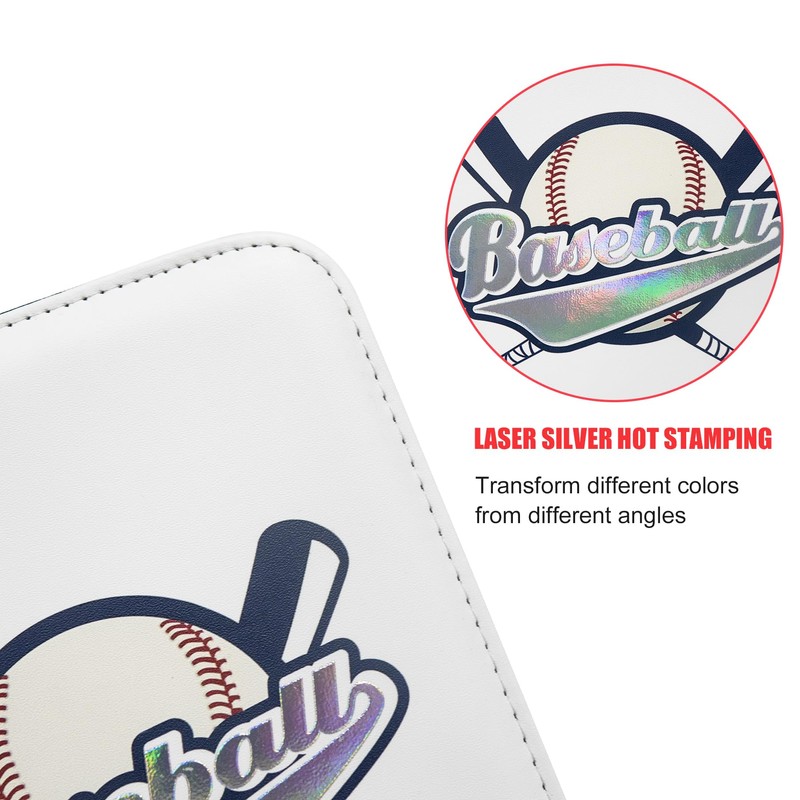 400 Pockets Card Binder for Baseball Cards,Laser Silver Hot Stamping