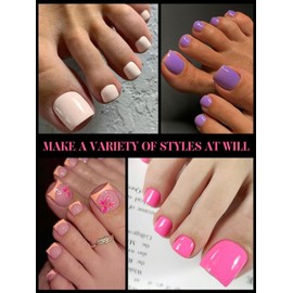 EBANKU Polygel Dual Nail Forms for Toes, 300 Pcs Toenail Dual Forms Full Cover Molds Toe Nail Tips Poly Gel Toenail Kit for French Tip Acrylic Toenails Pedicure for Salon & DIY at Home 15 Sizes