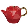 casaWare 24-Ounce Premium High-Fired Stoneware Hex Teapot with a Glossy