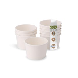 BIOZOYG Organic Disposable Cups Food Cups Paper Cups To Go White I Compostable Cups Soup Cups To Go Disposable Ice Cream Cups Cardboard I 25 Sturdy Cardboard Cups 200 ml Round