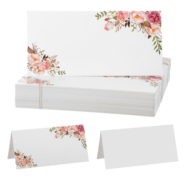 FNANJWQ 50 Pcs Floral Place Cards 3.5 x 2 Inch