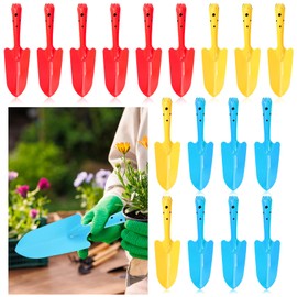 FYSUIMU 18Pcs Colorful Garden Shovels Red Yellow Blue Pointed Tip Mini Shovels Teens Adults Metal Garden Tools for Planting Digging Back to School Activities