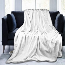 Yacik White Throw Blanket, Super Soft Cozy Warm Throw Blankets, White Blanket for Couch, Sofa, Chair, Bed, Camping, Picnic, Travel Lightweight Bed Blanket - 50"X60"