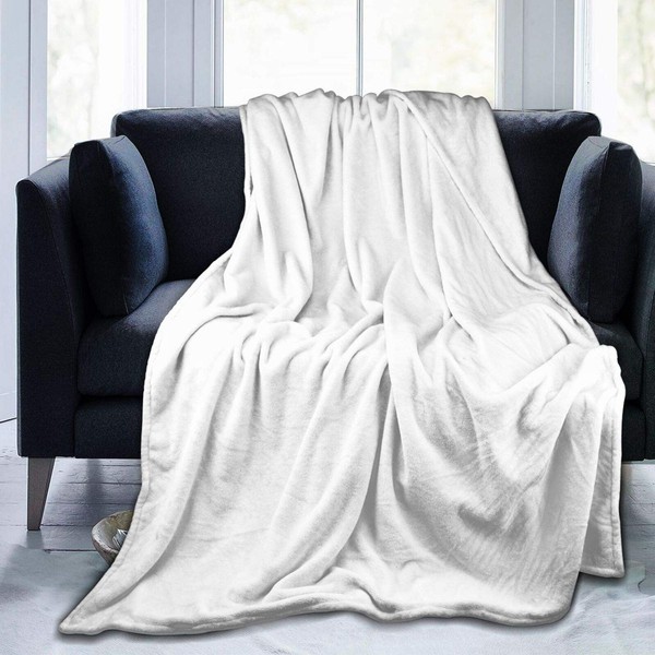 Yacik White Throw Blanket, Super Soft Cozy Warm Throw Blankets,