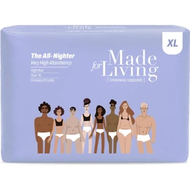 Made for Living The All-Nighter Plus Size Underwear for Women & Men - Dual Absorbent Core, Leak-Free & Odor Protection - Disposable Overnight Adult Pull Ups for Women & Men - XL - 20 Ct