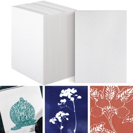 Pushglossy 60 Pcs Foam Printing Plates 9 x 12 Inches White Foam Sheets Craft Foam Sheet White Foam Board for Card Making, Crafting, DIY Project, Printing, Stamp, Classroom, Scrap Booking