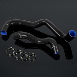 PIT66 Silicone Radiator Hose Kit,Compatible with 2003-2004 Ford F250/F350/F450/F550 6.0L Turbo Diesel Motors Blue with Clamps