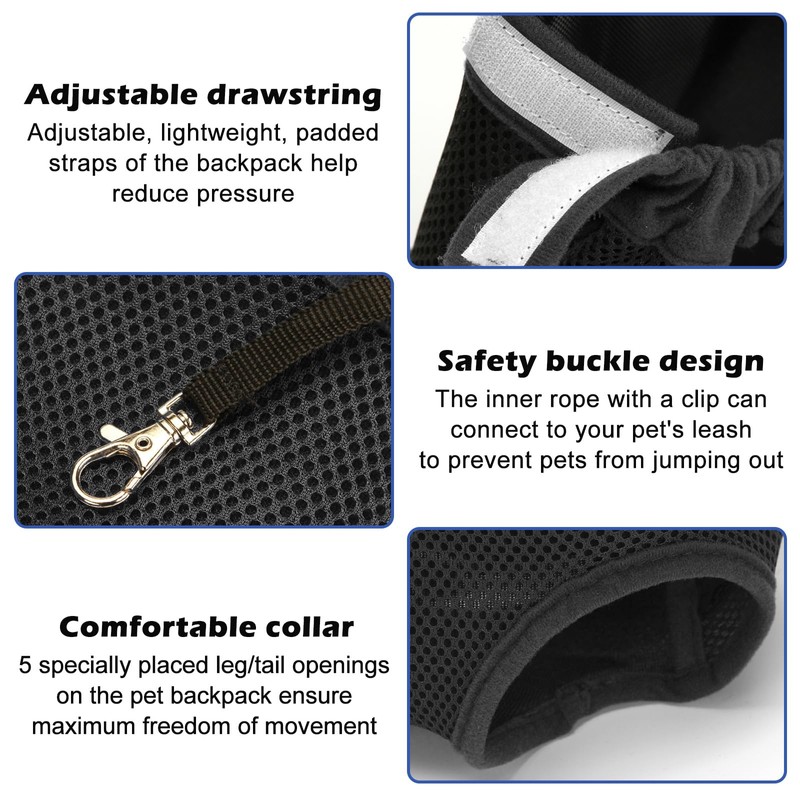 Dog Carrier Cat Backpack, Adjustable Pet Backpack, Foldable Pet Backpack