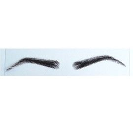 AIRAO Swiss Lace Base Human Hair Eyebrows 1 Pair Style 5#1B(Natural Black Color)