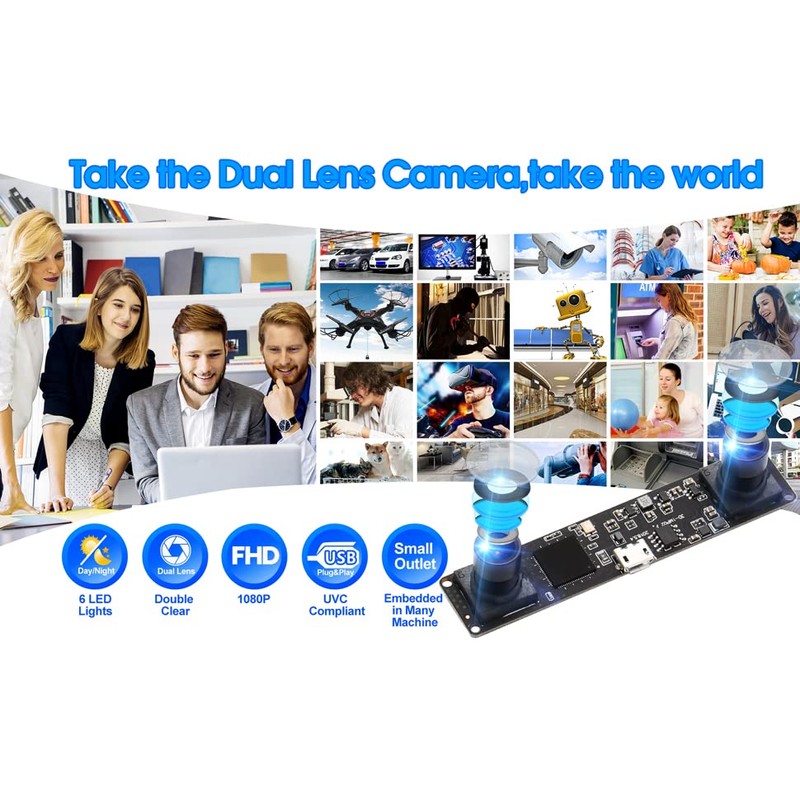 G Double Lens USB Camera Module 960p 60fps 3D Stereo