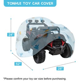 tonhui Ride On Toy Car Cover with Marine Animal Print, Electric Car Cover for Power Wheels Jeep, Outdoor Kids Car Cover Waterproof All Weather - Universal Fit