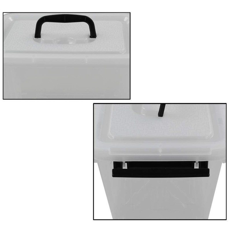 Wekioger Plastic Storage Bins for Multiuses/Clear Latching Box (12Qt, 6Qt,