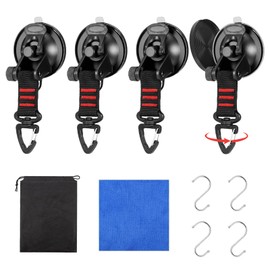 Zyluniy Suction Cup Hook, Suction Cup Camping, Suction Hook Extra Strong with Dustproof Cap, Multi-Purpose Vacuum Camping Suction Cup Hook for Car Side Awnings Tents Camping Tarpaulin Accessories