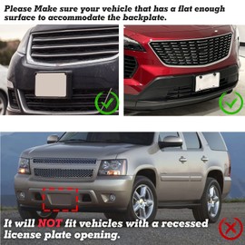 x xotic tech Bull Bar Style Front Bumper License Plate Mount Bracket Holder For Off-Road Lights, LED Work Lamps Lighting Bars, Compatible with Jeep, Most Cars, Truck, Pickup, SUV, 4x4-No Drill (Black)