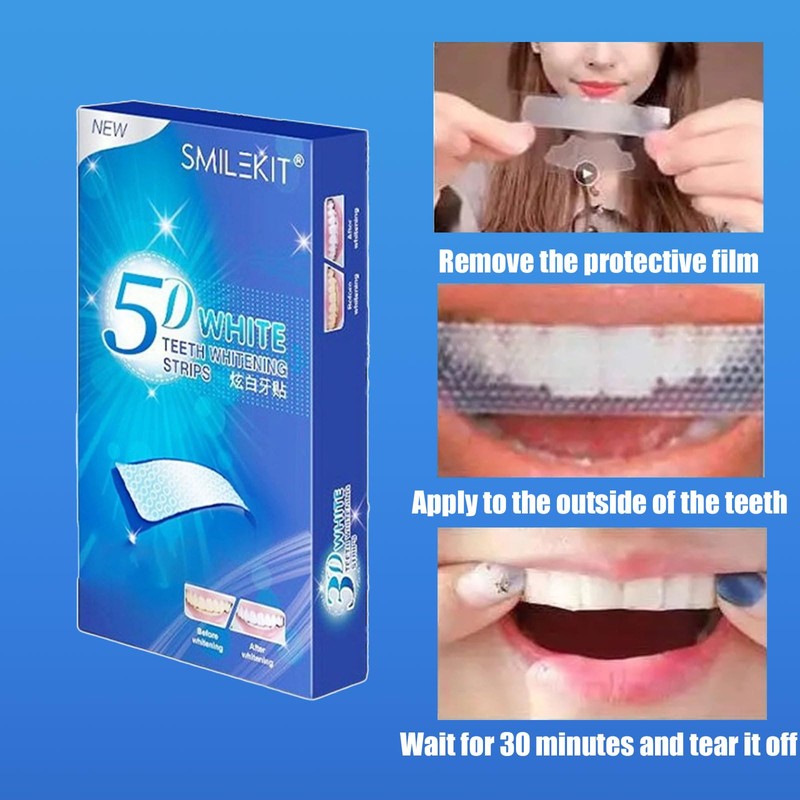 RIBHNXHI Teeth Whitening Strips - 28 Strips (14 Sets) Enamel