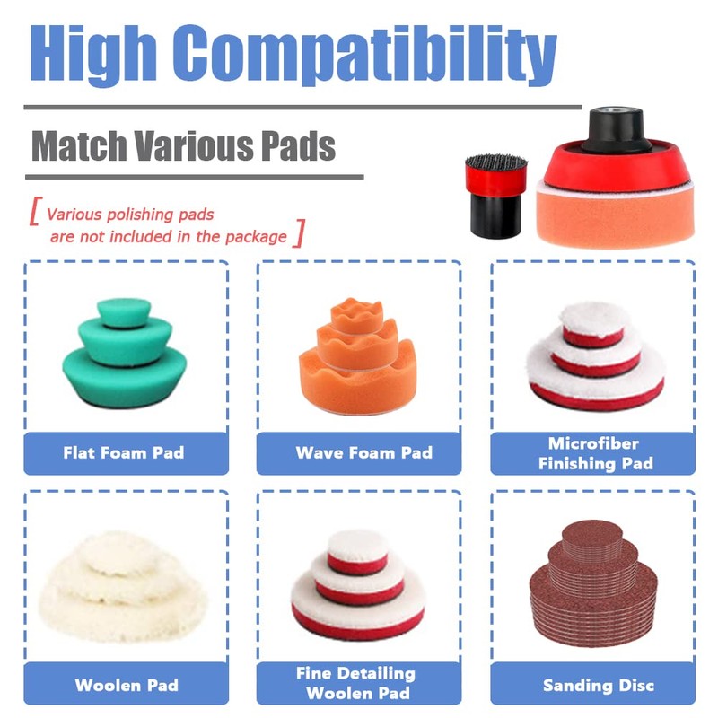 Mesee 3 Pieces Hook and Loop Backing Pad for Angle