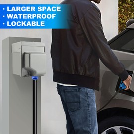 30 Amp 125 Volt RV Power Outlet Box,NEMA TT-30R Receptacle Panel,Enclosed Lockable Weatherproof, for RV Camper Trailer Motorhome Electric Car Generator, ETL Listed. (30Amp【Large Space】)