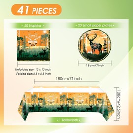 Zempertoopa Hunting Birthday Party Decorations, Hunting Camouflage Party Paper Plates, Birthday Party Decorations, Party Tableware Set, Theme Party Tableware Set (A)
