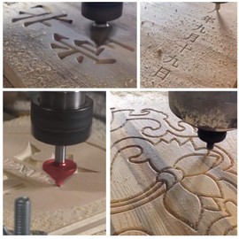 BIGP 6 Pieces 8 mm Shank 3D CNC V-Groove Shape Milling Cutter Wood Cutter Set 60° 90° 120° V Groove Router Bit Woodworking Cutter