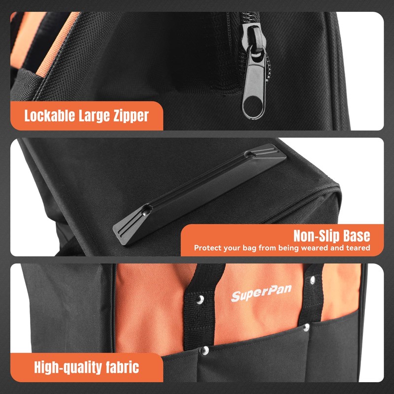15-Inch Heavy Duty Tool Bag, Portable Empty Tool Box Organizer