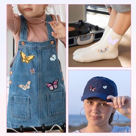 23pcs Butterfly Applique Patches,Multiple Shapes Size Butterfly Applique Butterfly Iron On Patches,Applique Decoration Sewing Patches for Backpack Clothes Hats Dress Jeans, DIY Accessories