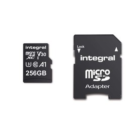 Integral INMSDX256G-100V30 256GB MICRO SD CARD MICROSDXC UHS-1 U3 CL10 V30 A1