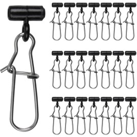 FUSIGO Fishing Sinker Slides with Duo Lock Snaps, 25pcs High Strength Slider Sinker Weight Connector Saltwater FishingTackle (Black)
