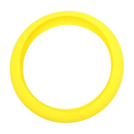 uxcell 34cm Outer Dia Yellow Silicone Anti-Slip Steering Wheel Cover Protector for Car