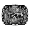 Moranse Religion Cross Cowboy And Horse Design Belt Buckles (Square