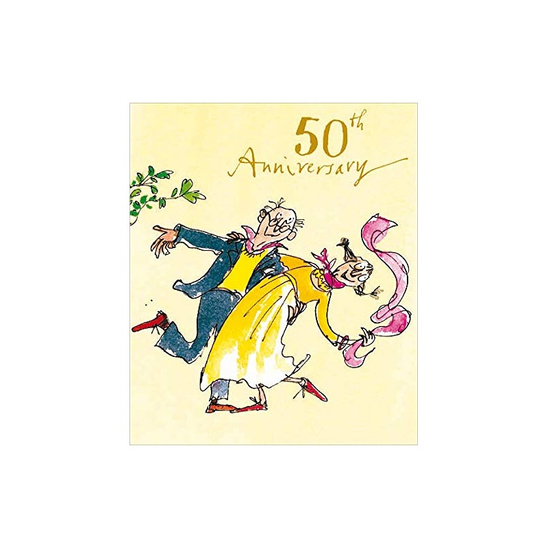 Woodmansterne Quentin Blake 50th Golden Anniversary Card - Whirlwind Romance