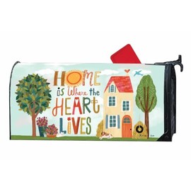 Studio M The Original Magnetic Mailbox Cover Decorative MailWrap, Fits Standard Size 6.5 x 19 Inch Mailbox, Vinyl Home is Where The Heart Lives